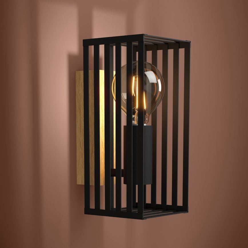 Eglo - Wall light 1xE27/40W/230V black/brown