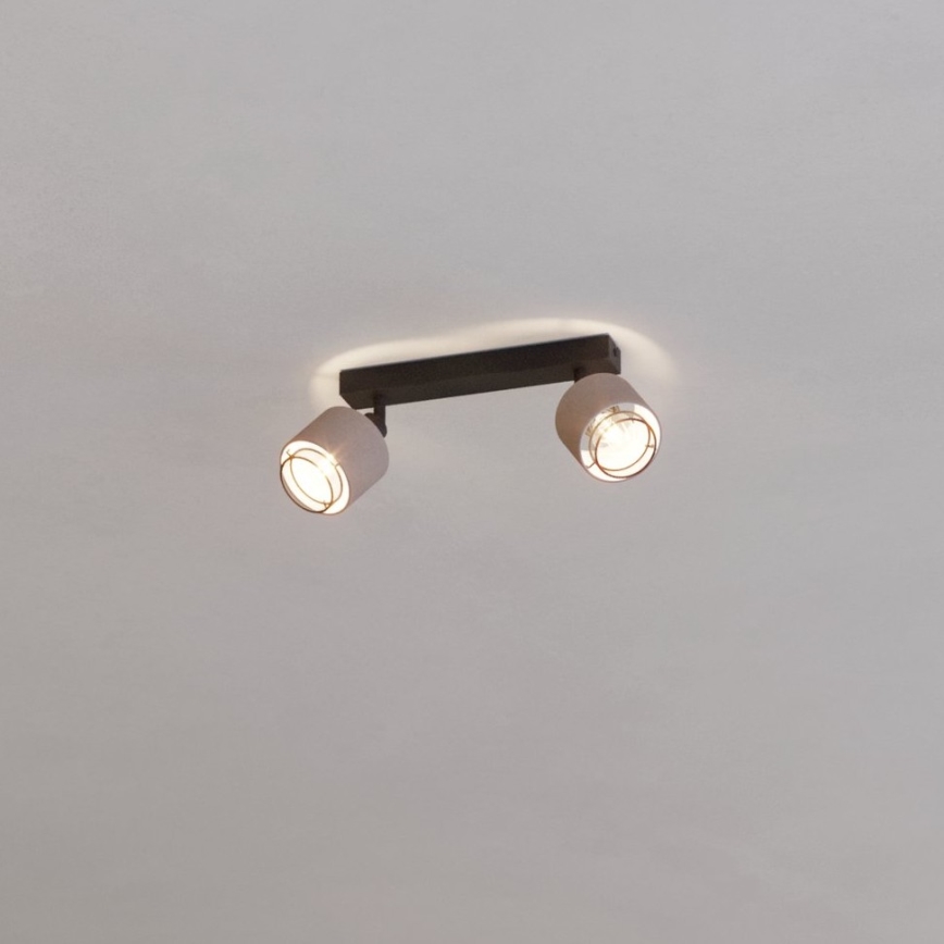 Eglo - Wall light 2xE14/40W/230V black/beige