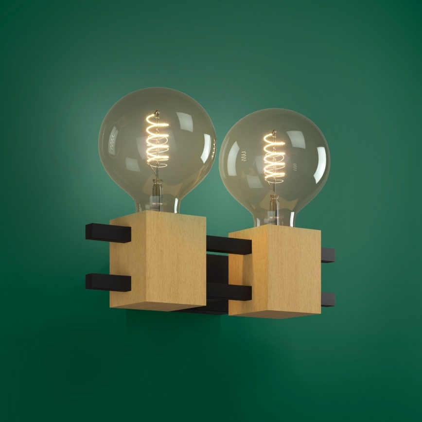 Eglo - Wall light 2xE27/40W/230V black/brown
