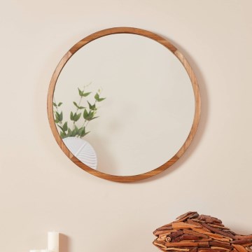 Eglo - Wall mirror d. 70 cm brown