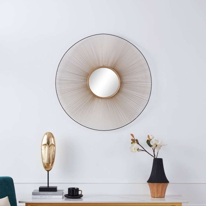 Eglo - Wall mirror d. 76 cm gold/black