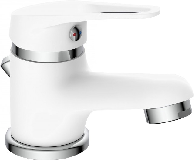 Eisl NI075SCR - SPEED Basin Mixer Tap, White/Polished Chrome