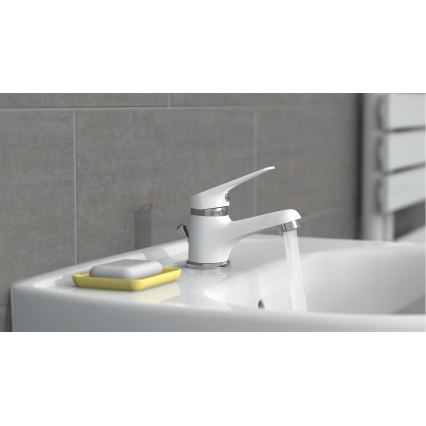 Eisl NI075SCR - SPEED Basin Mixer Tap, White/Polished Chrome