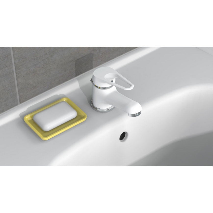 Eisl NI075SCR - SPEED Basin Mixer Tap, White/Polished Chrome