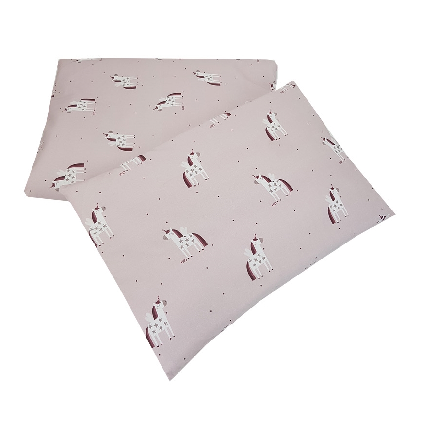 EKO - Cotton muslin bed linen for the crib UNICORN 2-piece