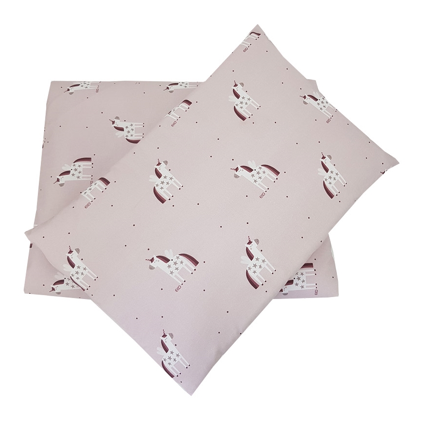 EKO - Cotton muslin bed linen for the crib UNICORN 2-piece