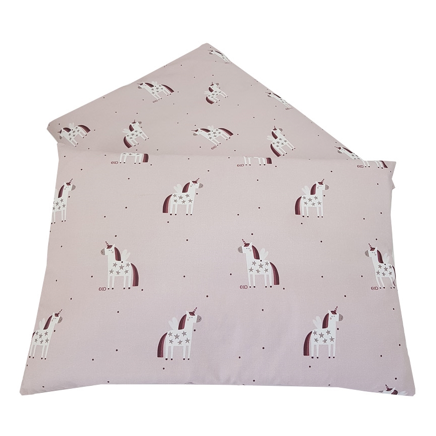 EKO - Cotton muslin bed linen for the crib UNICORN 2-piece