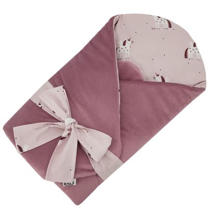 EKO - Cotton swaddle blanket UNICORN 75x75 cm