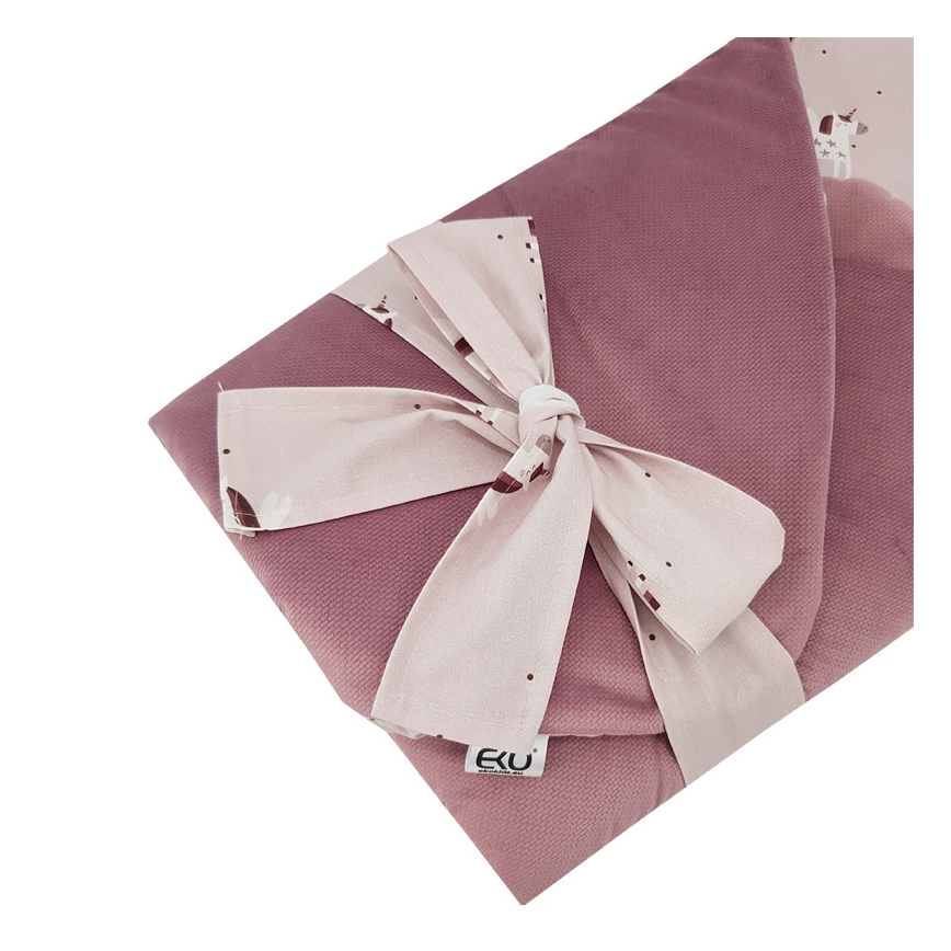 EKO - Cotton swaddle blanket UNICORN 75x75 cm