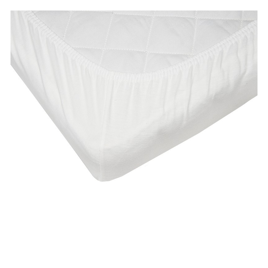 EKO - Waterproof sheet with an elastic band JERSEY 120x60 cm white