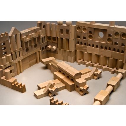 EkoToys - Wooden blocks natural 220 pcs