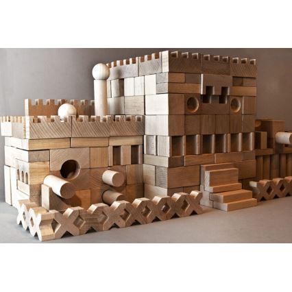 EkoToys - Wooden blocks natural 220 pcs