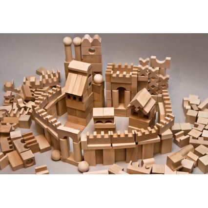 EkoToys - Wooden blocks natural 220 pcs