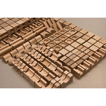 EkoToys - Wooden blocks natural 220 pcs