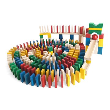 EkoToys - Wooden dominoes colorful 430 pcs