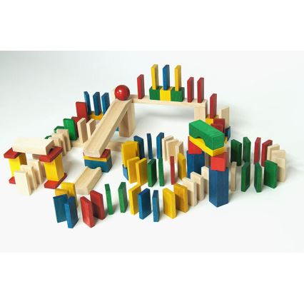 EkoToys - Wooden dominoes colorful 430 pcs