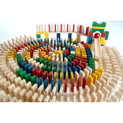 EkoToys - Wooden dominoes colorful 430 pcs