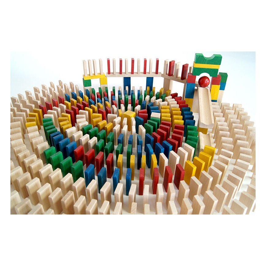 EkoToys - Wooden dominoes colorful 430 pcs