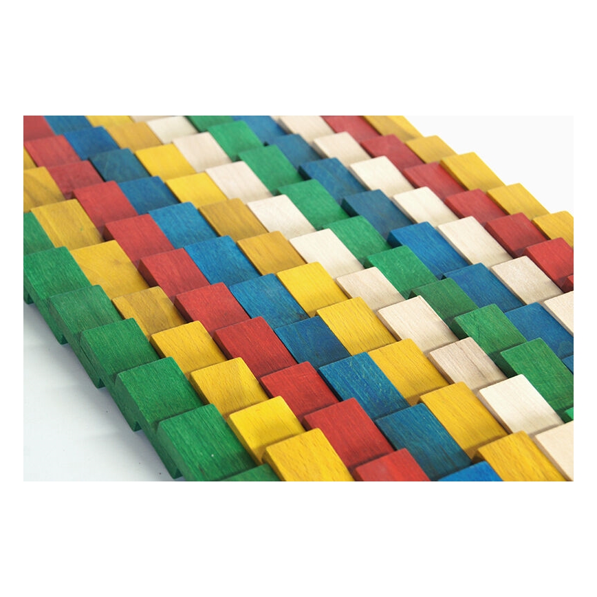 EkoToys - Wooden dominoes colorful 430 pcs