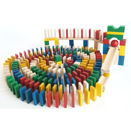 EkoToys - Wooden dominoes colorful 430 pcs