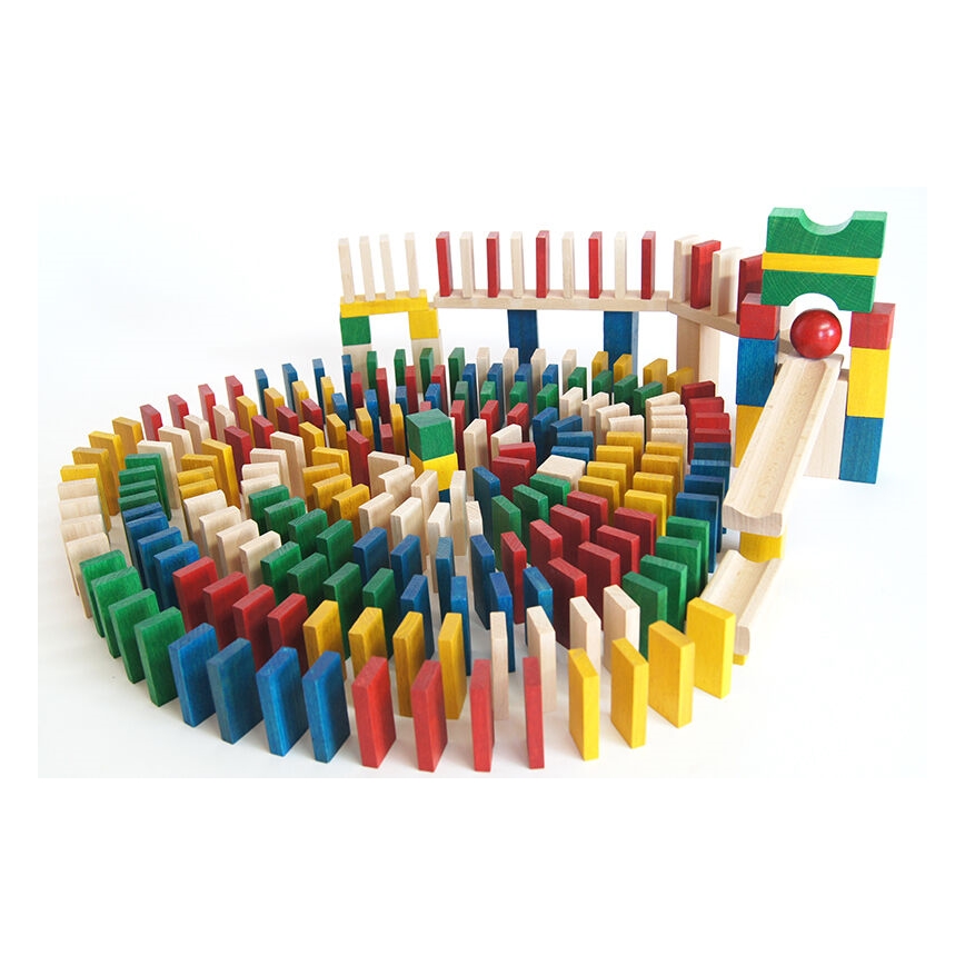 EkoToys - Wooden dominoes colorful 430 pcs