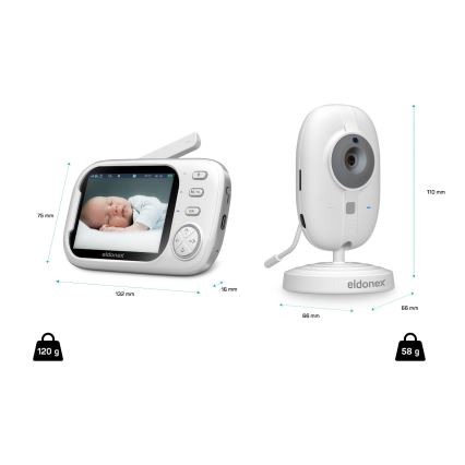 ELDONEX EBM-1010-WH - Baby monitor 5V/2000 mAh