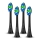ELDONEX ETB-0001-BK - Set of 4 STANDARD replacement brush heads for SonicPro toothbrush, Black