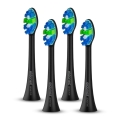 ELDONEX ETB-0002-BK - Set of 4 SENSITIVE Replacement Brush Heads for SonicPro Toothbrush, Black