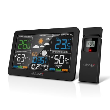 ELDONEX EWS-1010-BK - Weather station with LCD display 2xAAA black