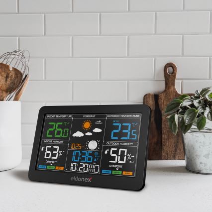 ELDONEX EWS-1010-BK - Weather station with LCD display 2xAAA black