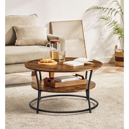 ELDUR Coffee Table, Brown/Black
