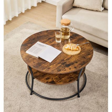 ELDUR Coffee Table, Brown/Black