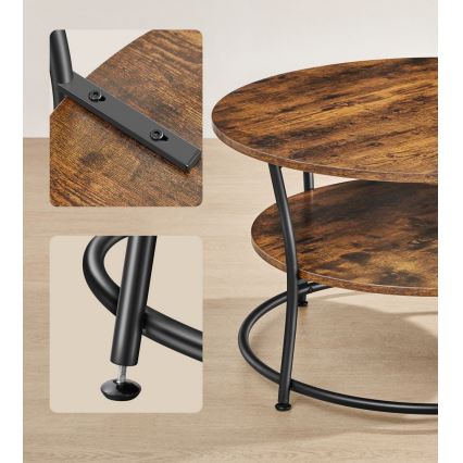 ELDUR Coffee Table, Brown/Black