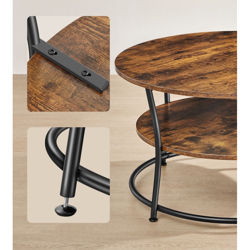 ELDUR Coffee Table, Brown/Black