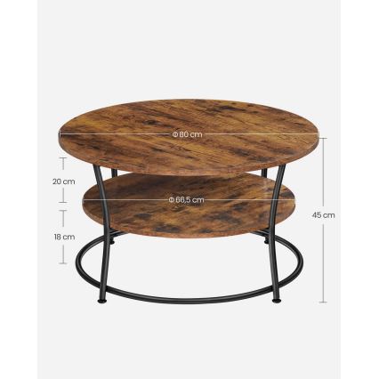 ELDUR Coffee Table, Brown/Black