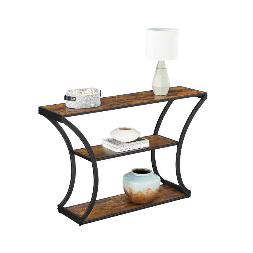 ELDUR Console Table, 120 x 30 cm, Brown/Black