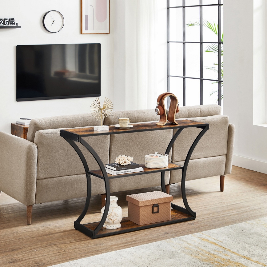ELDUR Console Table, 120 x 30 cm, Brown/Black