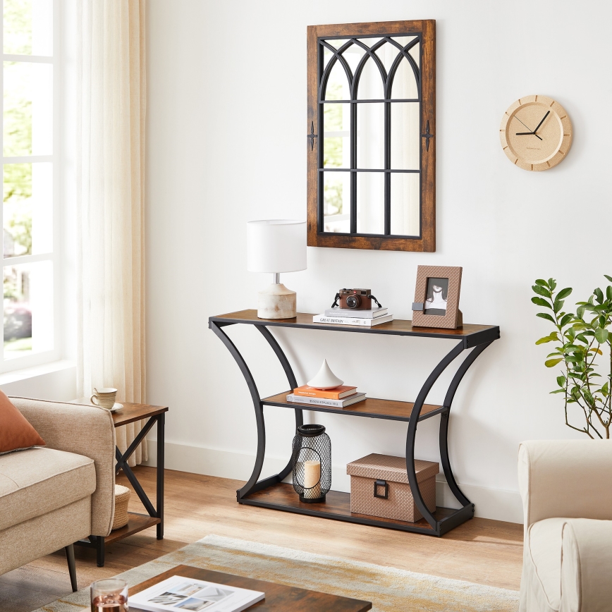 ELDUR Console Table, 120 x 30 cm, Brown/Black