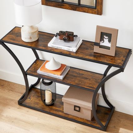 ELDUR Console Table, 120 x 30 cm, Brown/Black