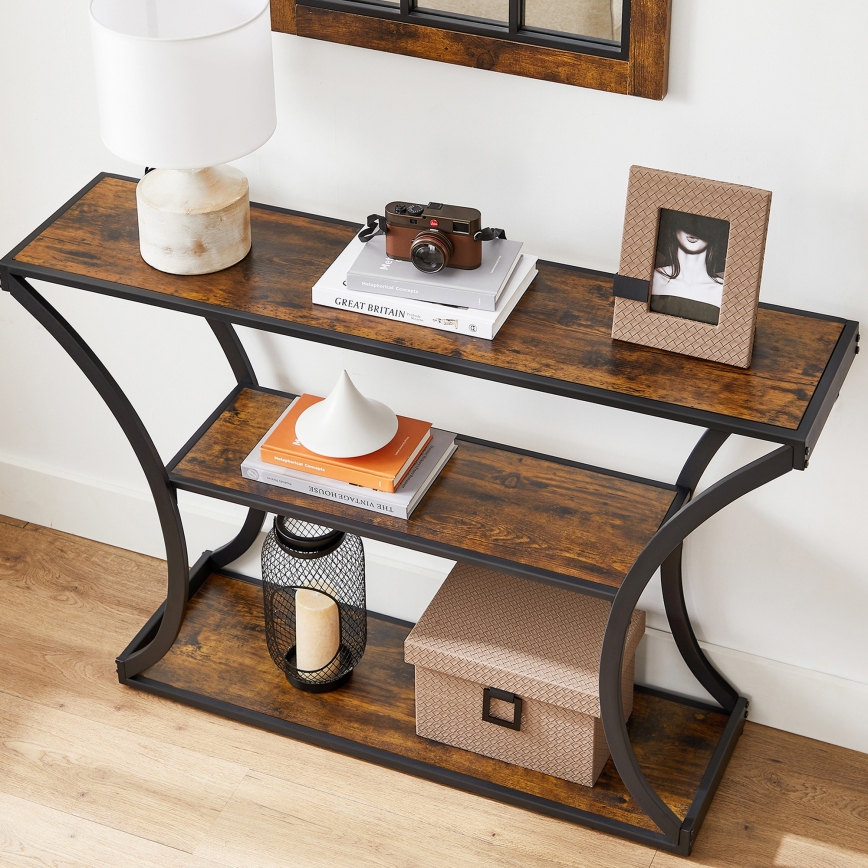ELDUR Console Table, 120 x 30 cm, Brown/Black
