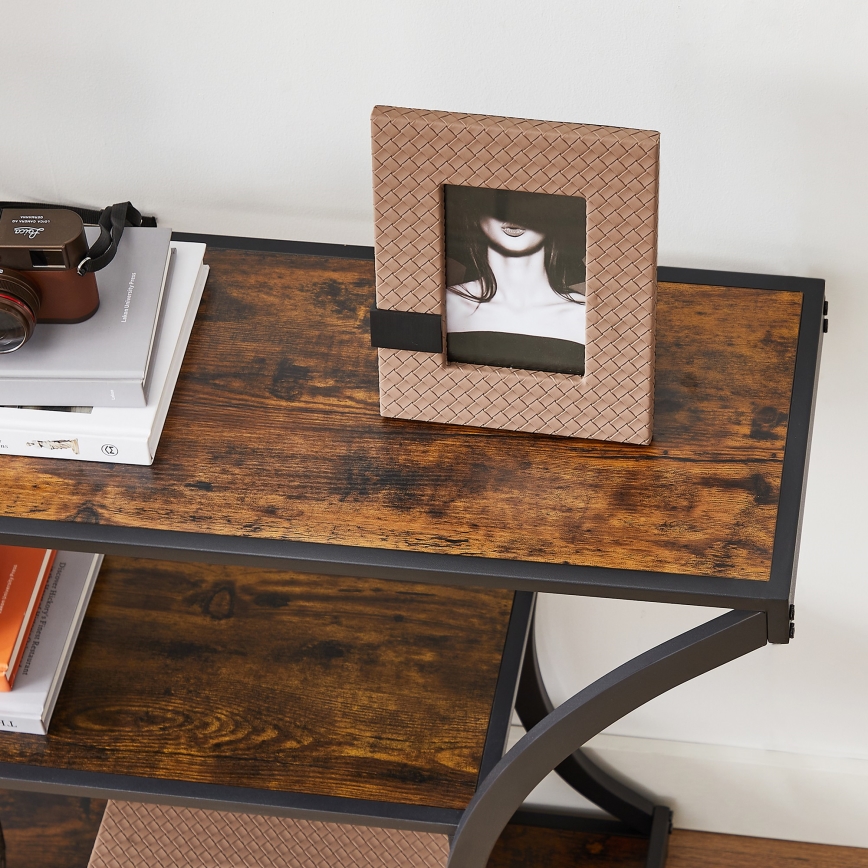 ELDUR Console Table, 120 x 30 cm, Brown/Black