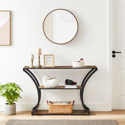 ELDUR Console Table, 120 x 30 cm, Brown/Black