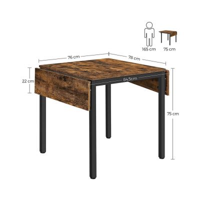 ELDUR Extendable Dining Table, Brown/Black