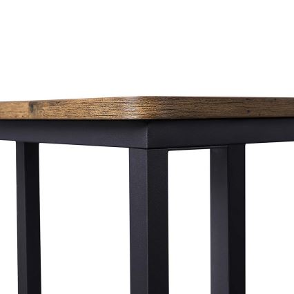 ELDUR Mobile Side Table, Brown/Black
