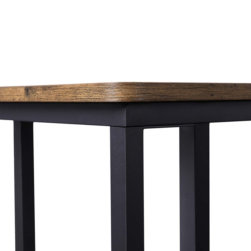 ELDUR Mobile Side Table, Brown/Black