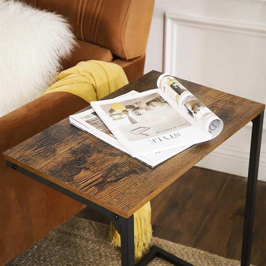 ELDUR Side Table, Brown/Black