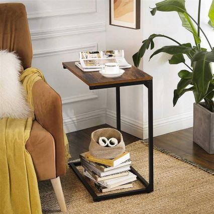 ELDUR Side Table, Brown/Black