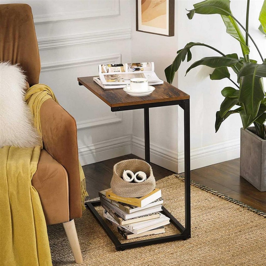 ELDUR Side Table, Brown/Black