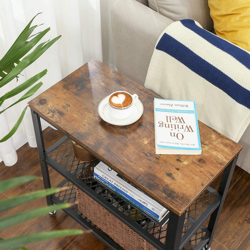 ELDUR Side Table, Brown/Black