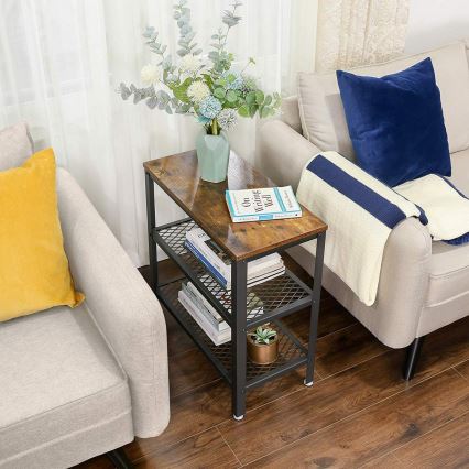 ELDUR Side Table, Brown/Black